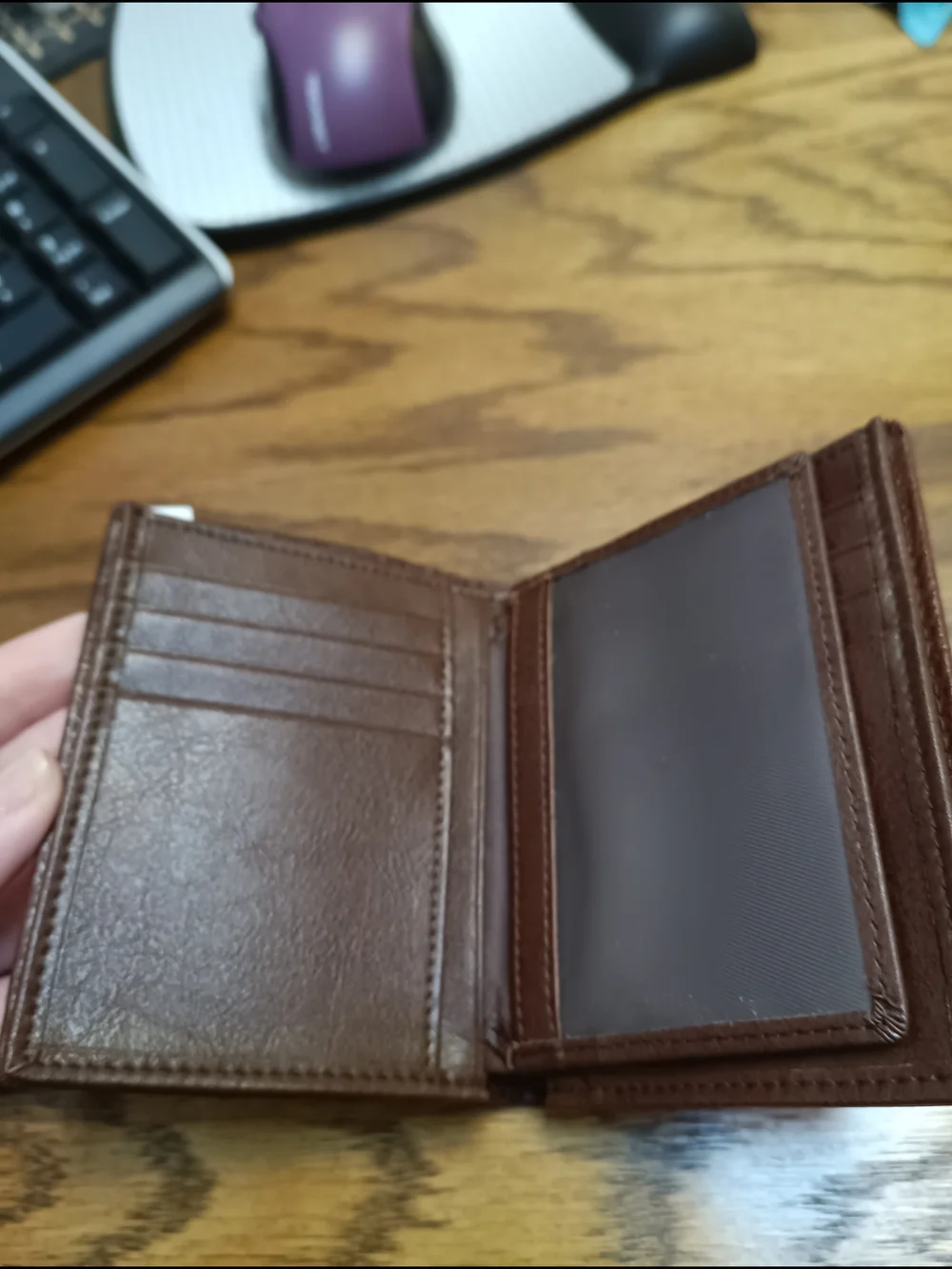 Brown Croc-Embossed Leather Men's Wallet